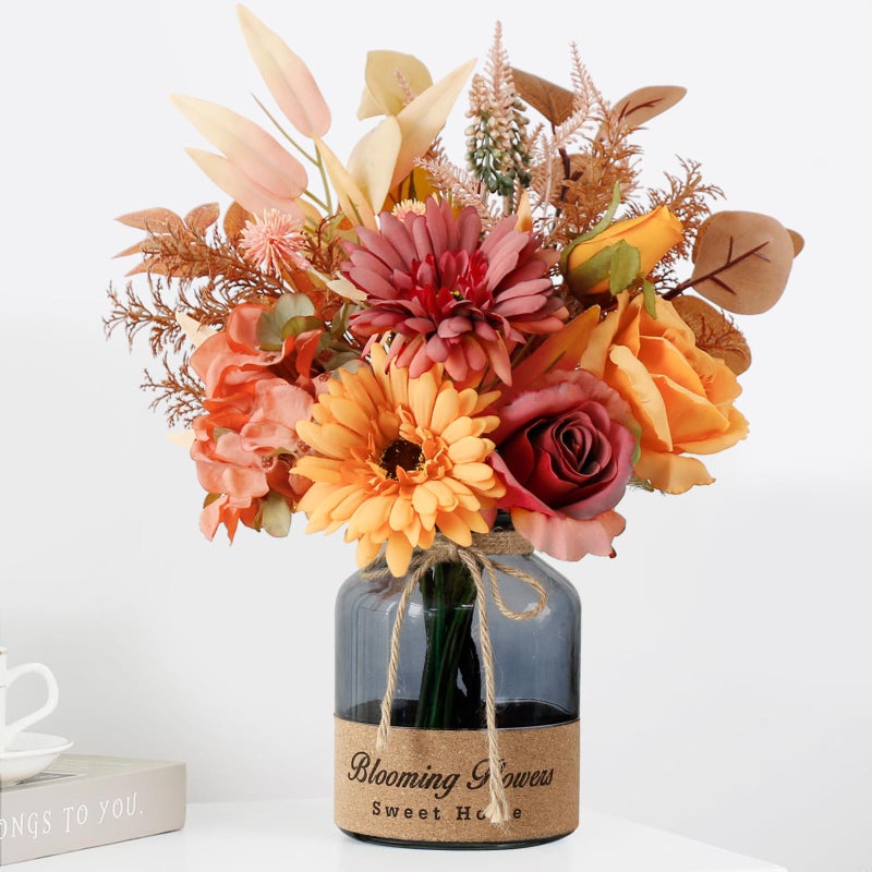 Leftover Fake Flowers in Vase,Table Centerpieces for Dining Room,Kitchen Table Decor,Coffee Table Decor… - Image 1