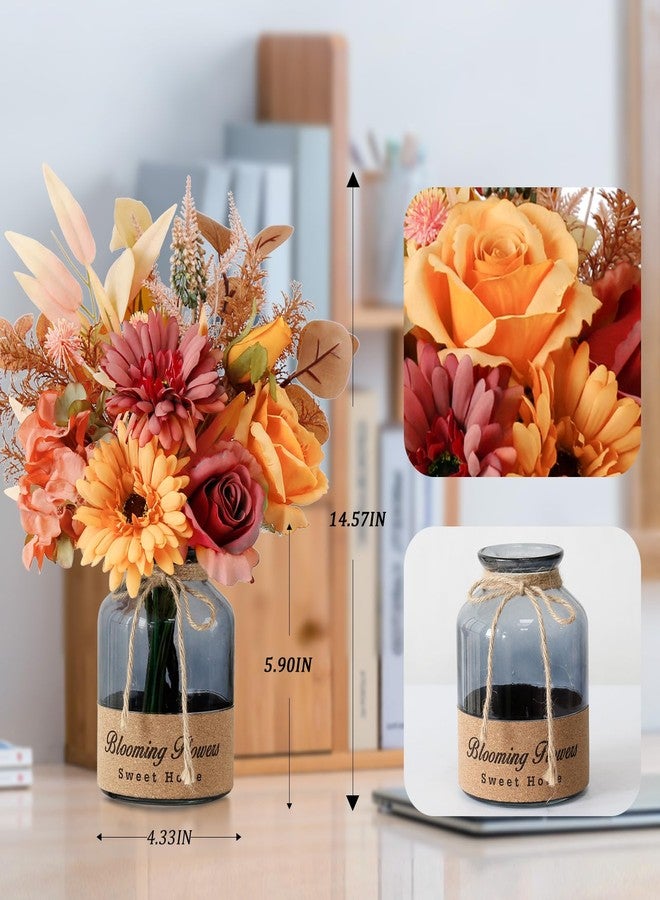 Leftover Fake Flowers in Vase,Table Centerpieces for Dining Room,Kitchen Table Decor,Coffee Table Decor… - Image 3