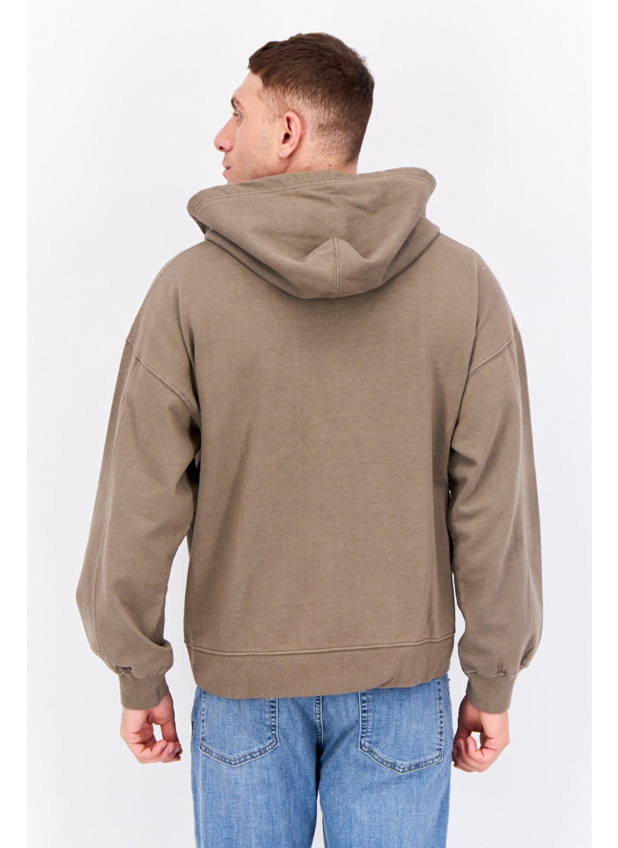 Men Hooded Long Sleeves Brand Logo Sweatshirt, Khaki - pzsku/ZA742086F8C6591A7823EZ/45/_/1737642034/15c96991-8f14-4659-b652-6d1f17526786