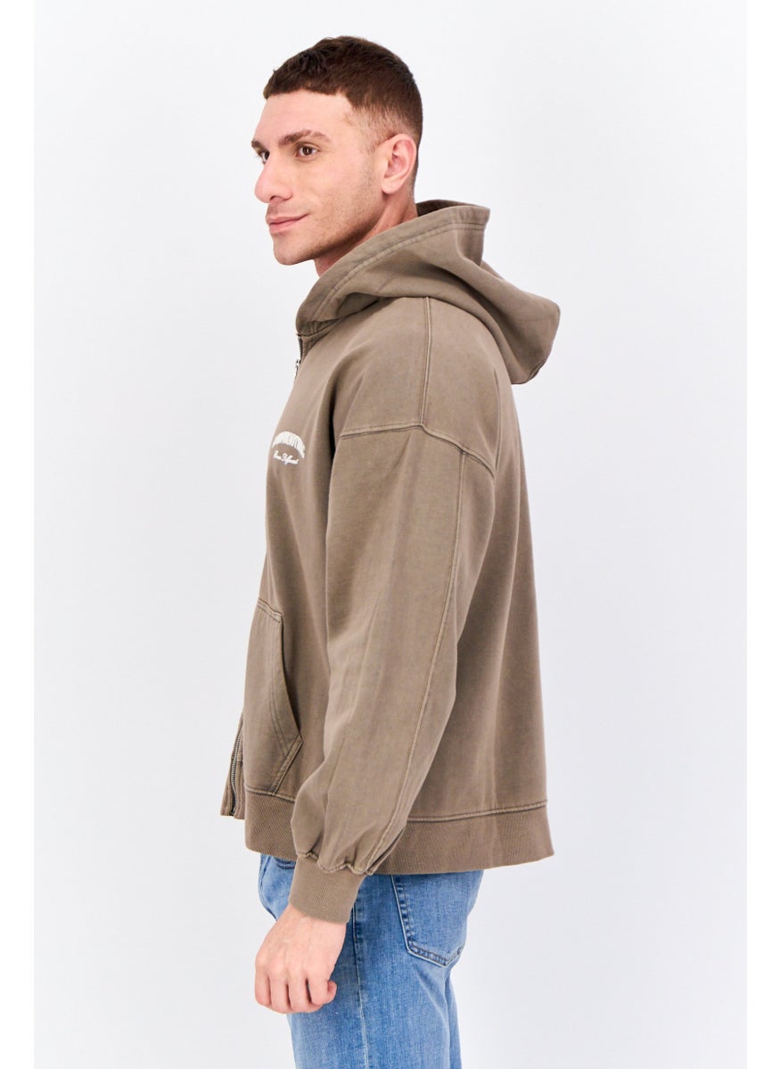 Men Hooded Long Sleeves Brand Logo Sweatshirt, Khaki - pzsku/ZA742086F8C6591A7823EZ/45/_/1737642036/0083a402-a777-48b3-9c0c-140c6d28bb73