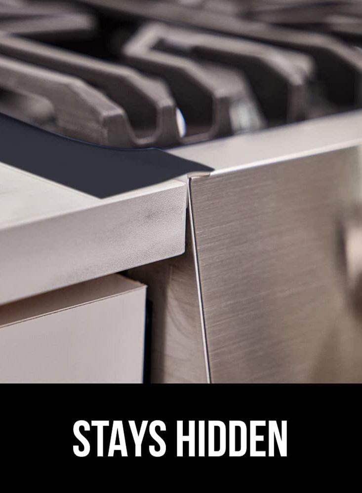 KASTWAVE Silicone Stove Gap Covers, Heat Resistant Flexible Stovetop Filler Between Counters and Cooktops, Seamless Hidden Oven Side Guard, Prevents Counterspace Mess, 21 Inch, Black 2 Pack - Image 4