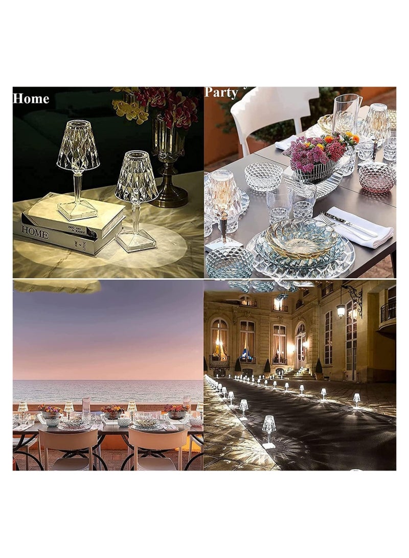 ELTRAZONE Crystal Touch Control Small Table Lamp 3 Color Changing Decorative Lighting Led Atmosphere Desk Lights Diamond USB Dimmable for Bedroom, Living Room Restaurant Bar Wedding - Image 4