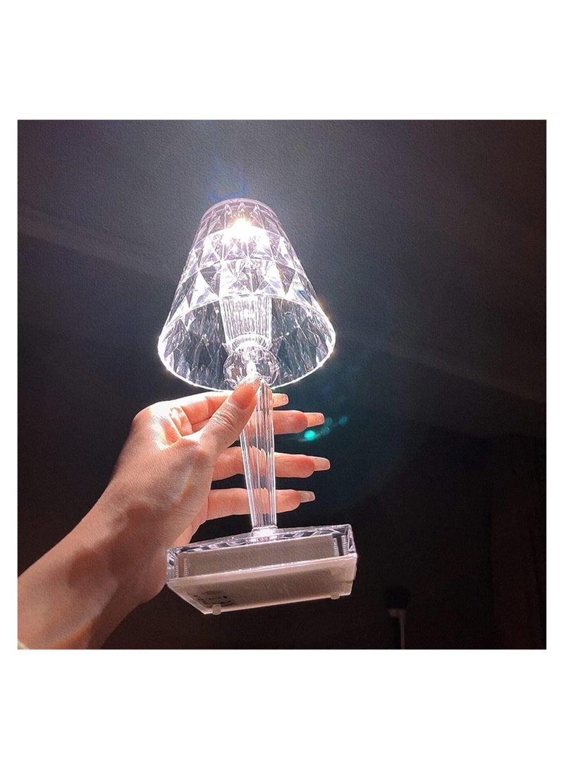 ELTRAZONE Crystal Touch Control Small Table Lamp 3 Color Changing Decorative Lighting Led Atmosphere Desk Lights Diamond USB Dimmable for Bedroom, Living Room Restaurant Bar Wedding - Image 5