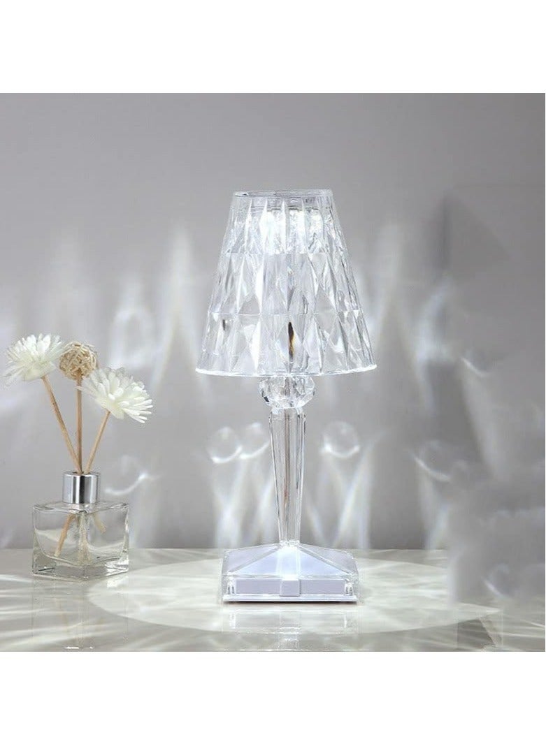 ELTRAZONE Crystal Touch Control Small Table Lamp 3 Color Changing Decorative Lighting Led Atmosphere Desk Lights Diamond USB Dimmable for Bedroom, Living Room Restaurant Bar Wedding - Image 2
