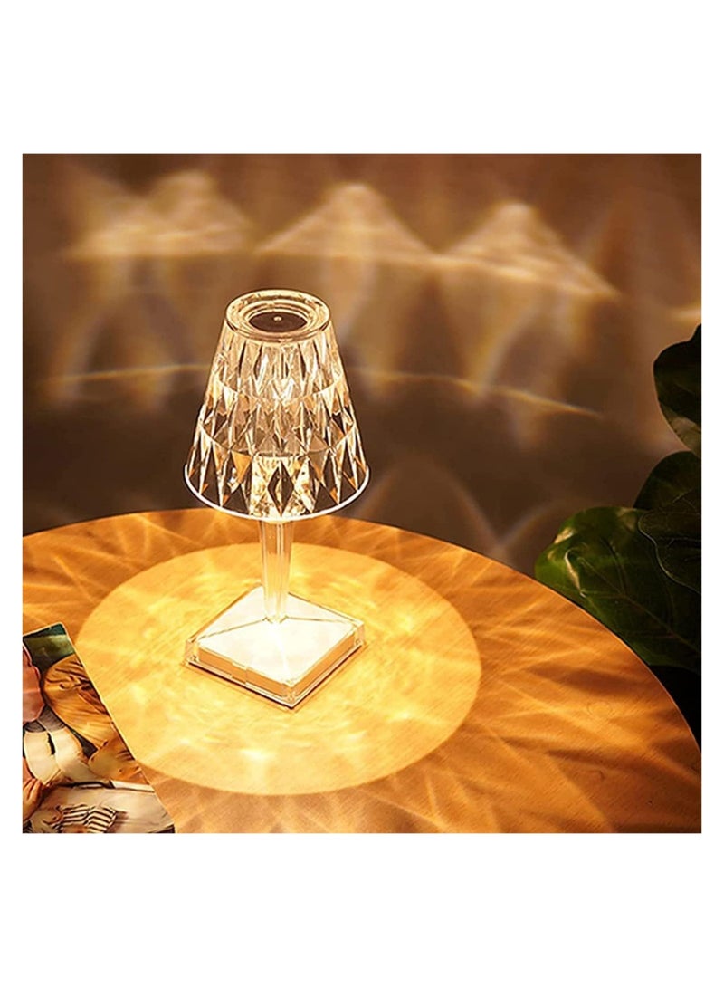 ELTRAZONE Crystal Touch Control Small Table Lamp 3 Color Changing Decorative Lighting Led Atmosphere Desk Lights Diamond USB Dimmable for Bedroom, Living Room Restaurant Bar Wedding - Image 3
