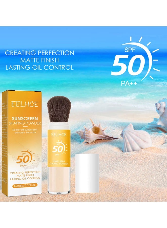 EELHOE Sunscreen Setting Powder, SPF 50 PA++, UVA And UVB Protection, No Parabens, Gluten Free, Vegetarian, Hypo-Allergenic, Long-Lasting Lightweight Breathable Sunscreen Power, With Soft Sunscreen Brush - Image 5