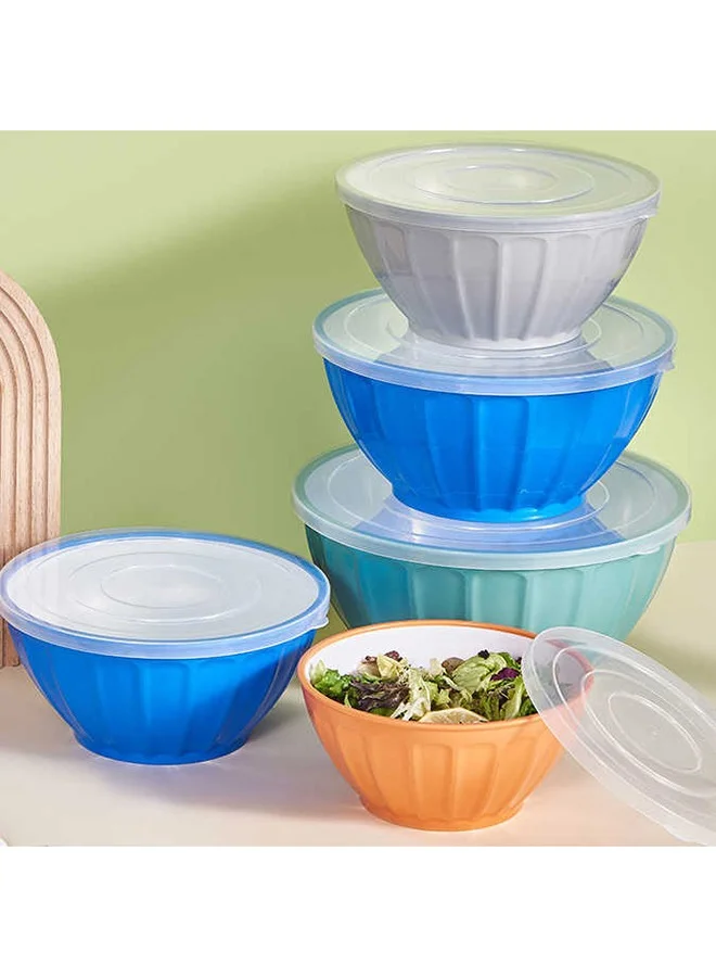 Felli Contemporary Design Round Salad Bowl with Lid Blue and White 2500 ml Y1K120219-G