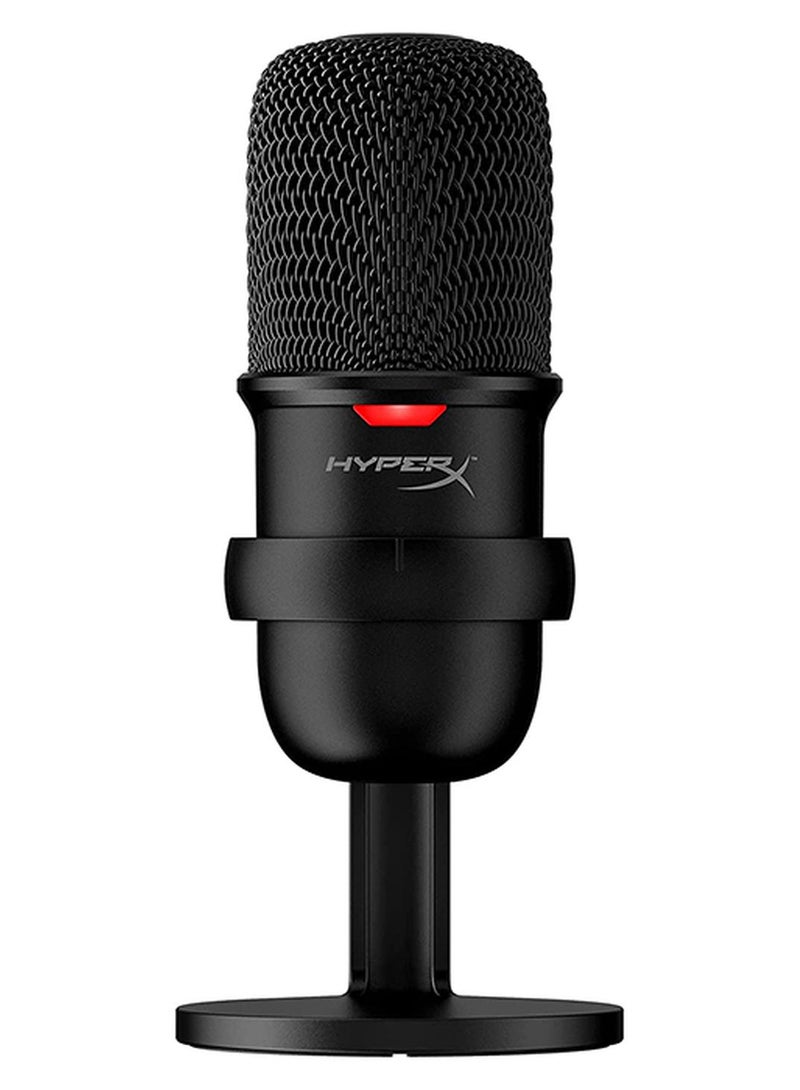 هايبركس Hyperx Solocast - ميكروفون ألعاب بمكثف USB، لأجهزة الكمبيوتر الشخصية وPs4 وPs5 وMac، مستشعر النقر لكتم الصوت، نمط قطبي قلبي، رائع للألعاب، والبث، والبودكاست، وتويتش، ويوتيوب، والخلاف - Image 1