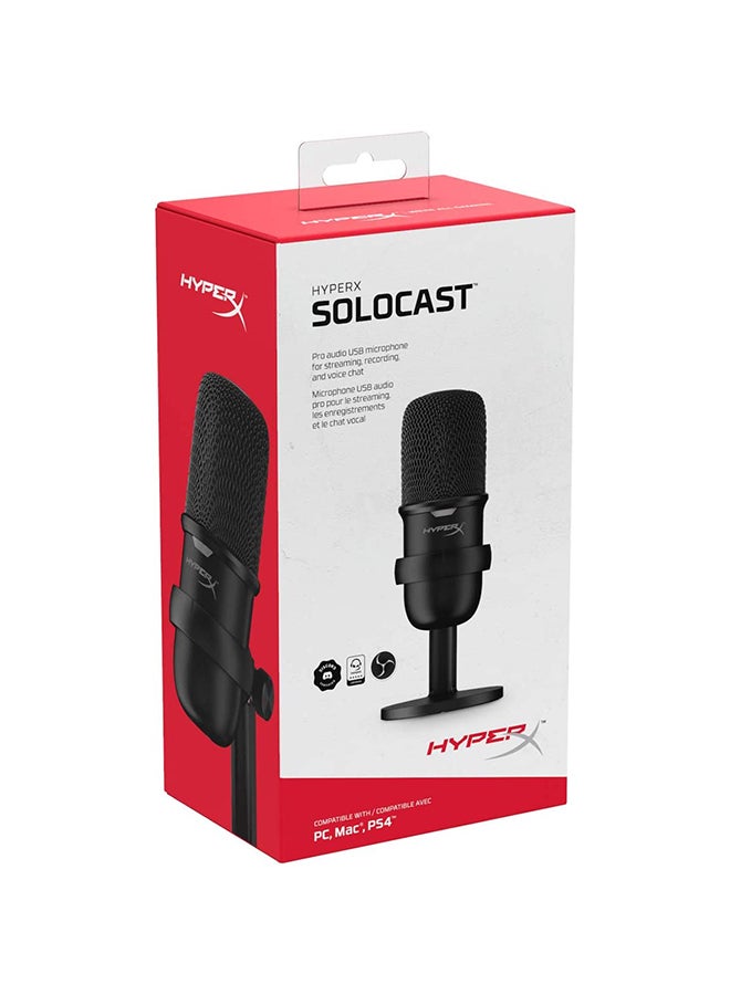 هايبركس Hyperx Solocast - ميكروفون ألعاب بمكثف USB، لأجهزة الكمبيوتر الشخصية وPs4 وPs5 وMac، مستشعر النقر لكتم الصوت، نمط قطبي قلبي، رائع للألعاب، والبث، والبودكاست، وتويتش، ويوتيوب، والخلاف - Image 3