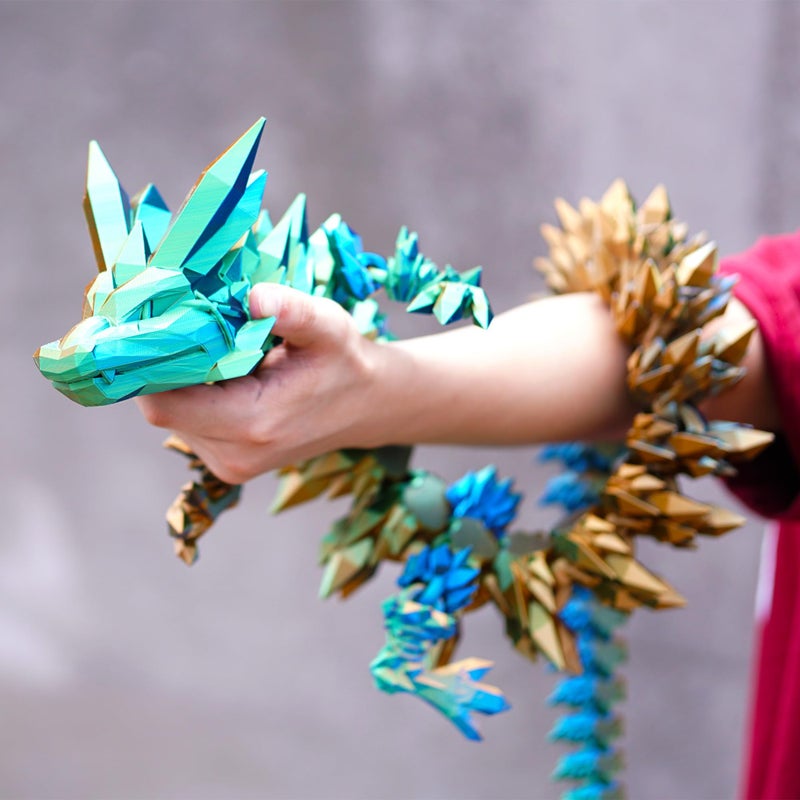 LUYUCUBE Super Large 3D Printed Crystal Dragon with Movable joint488inchFlexible Realistic Articulated Animal Fidget ToysMystery Figurines GiftsExecutive Desk Dcor and Festival Collectible colorfu - Image 3