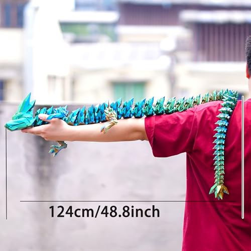 LUYUCUBE Super Large 3D Printed Crystal Dragon with Movable joint488inchFlexible Realistic Articulated Animal Fidget ToysMystery Figurines GiftsExecutive Desk Dcor and Festival Collectible colorfu - Image 5