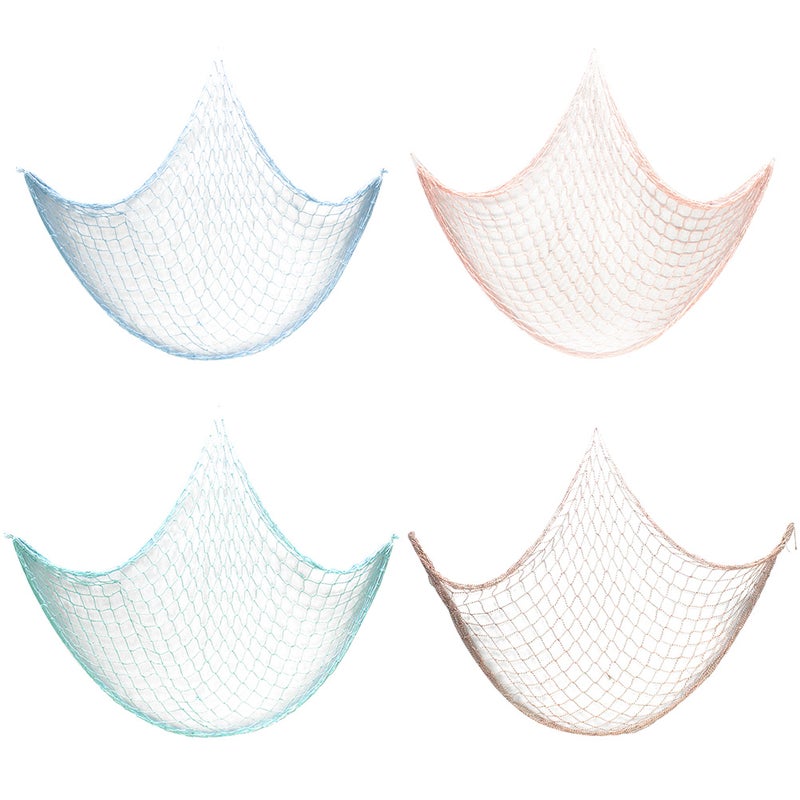Mediterranean Style Fishing Net Photo Props Wall Hanging Decor for Bedroom Living Room (Colorful) - Image 1