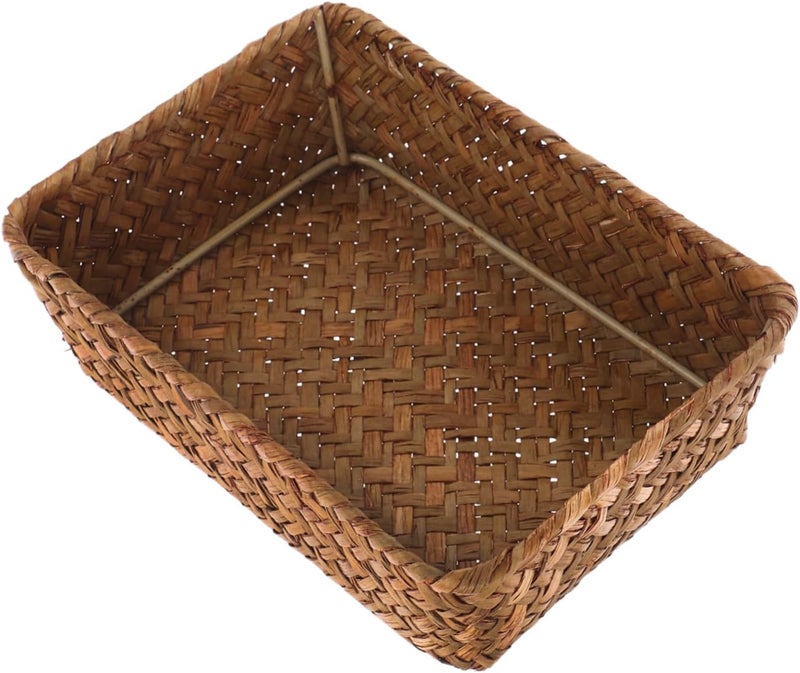Seagrass Storage Basket Organizer 20X14X5 5Cm Portable For Kitchen Cosmetics - Image 1