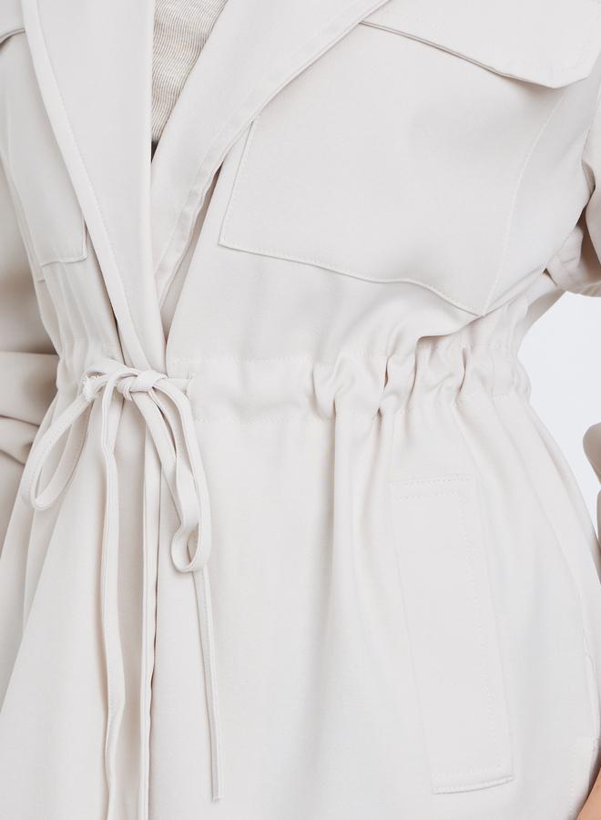 Styli Cream Longline Utility Jacket - Image 4