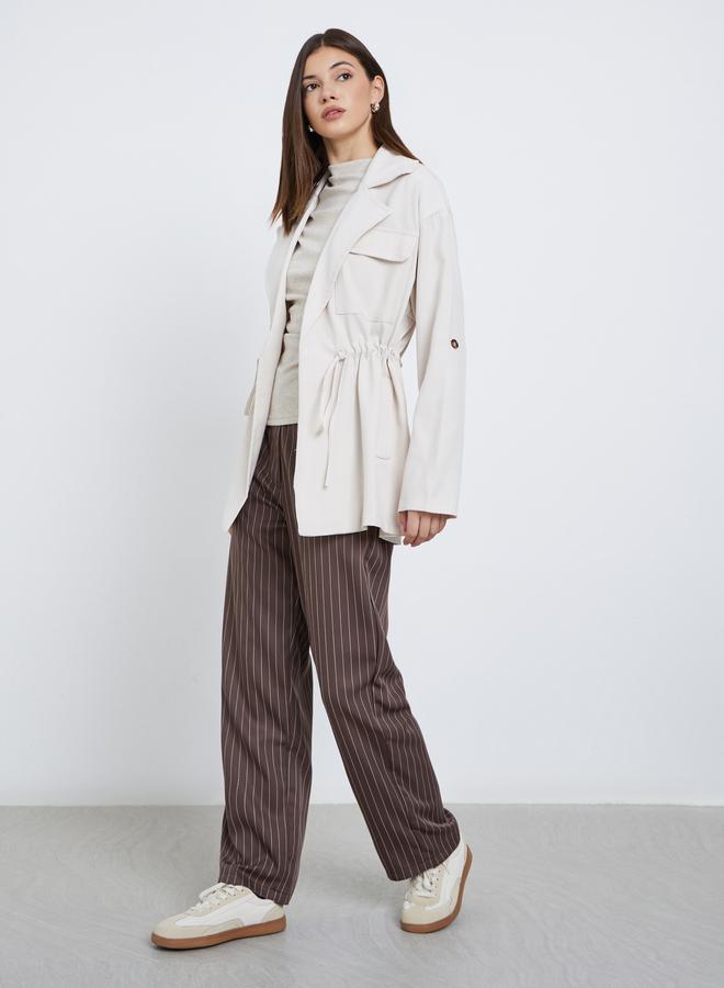 Styli Cream Longline Utility Jacket - Image 2