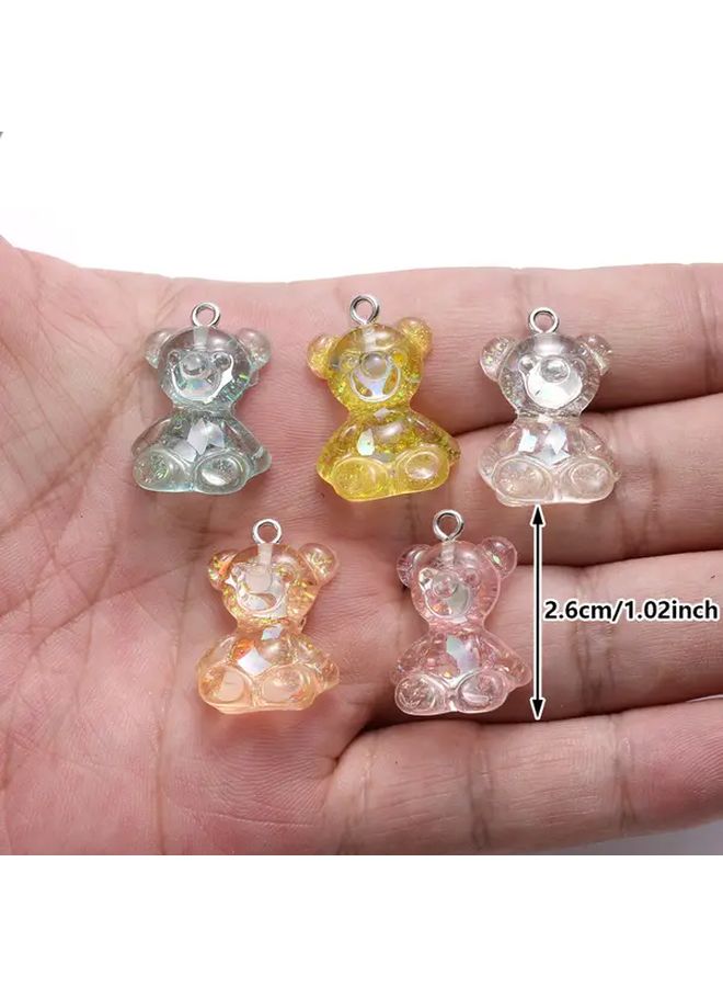 20 قطعة من قلادات دببة تيدي الراتنجية متعددة الألوان AB لصنع المجوهرات DIY - Image 5