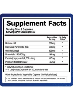 BioMatrix Digestive Enzymes Supplement (90 Capsules) Support Digestion With Pancreatin Plant Enzymes Ox Bile Betaine Hcl Support Digestion Of Fats Carbohydrates And Proteins  - Image 3