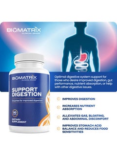 BioMatrix Digestive Enzymes Supplement (90 Capsules) Support Digestion With Pancreatin Plant Enzymes Ox Bile Betaine Hcl Support Digestion Of Fats Carbohydrates And Proteins  - Image 4