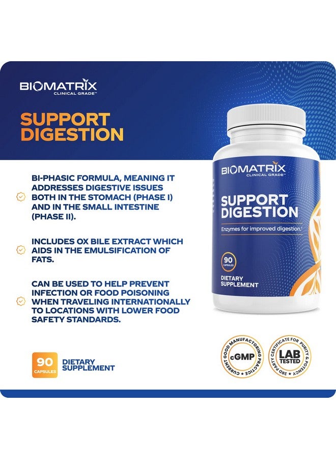 BioMatrix Digestive Enzymes Supplement (90 Capsules) Support Digestion With Pancreatin Plant Enzymes Ox Bile Betaine Hcl Support Digestion Of Fats Carbohydrates And Proteins - Image 5