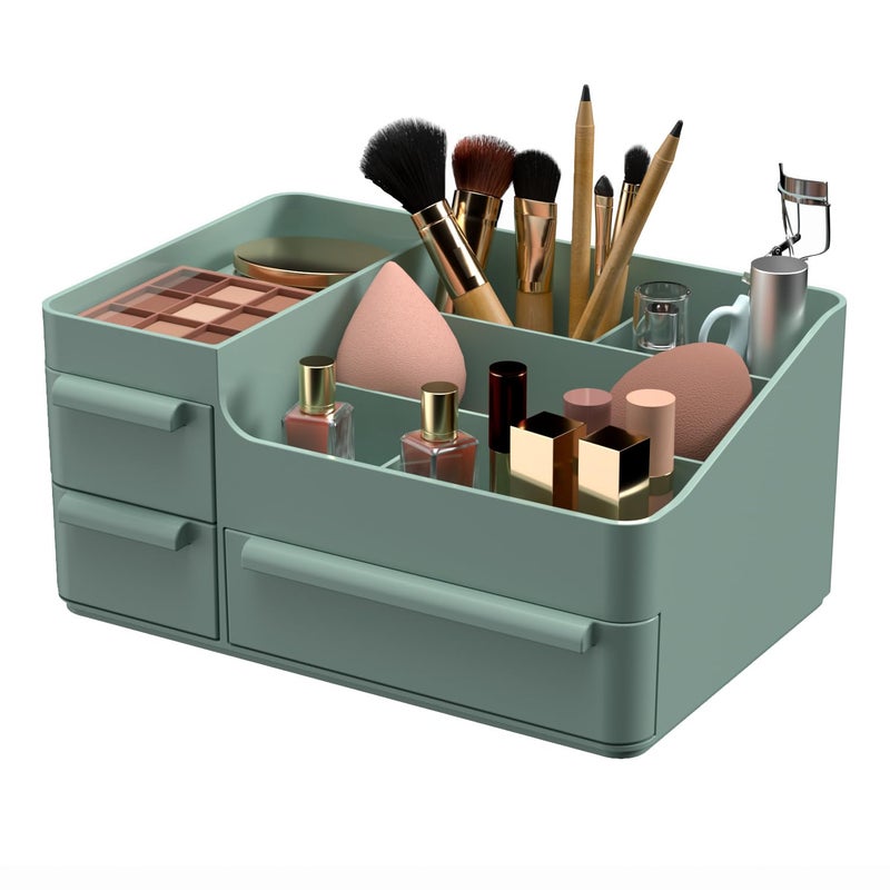 CHANCETSUI Makeup Organizer With Drawer For Vanity Cosmetics Organizers Storage  Holder For Lipstick Nail Polish Eyeshadow Brush