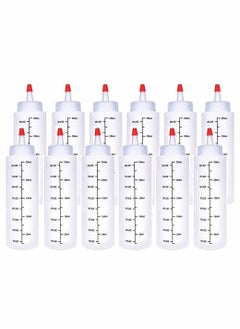 Condiment Squeeze Bottles, 12 Pack 240 ML Plastic Squeeze Bottles With Red Tip Cap Tie Dye Bottles Empty Paint Squeeze Bottle For Ketchup, BBQ, Sauces, Syrup, Condiments, Dressings, Arts
