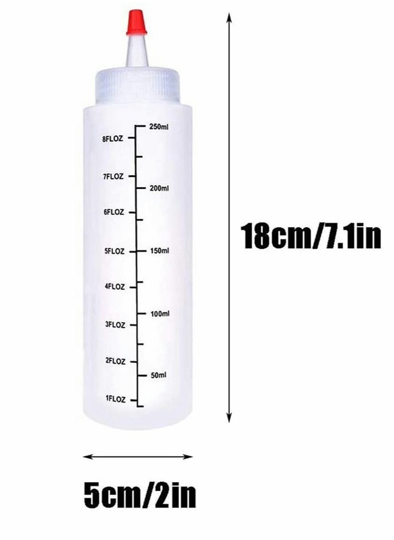 SYOSI - Condiment Squeeze Bottles, 12 Pack 240 ML Plastic Squeeze Bottles With Red Tip Cap Tie Dye Bottles Empty Paint Squeeze Bottle For Ketchup, BBQ, Sauces, Syrup, Condiments, Dressings, Arts - Image 1