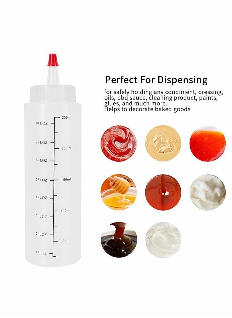 SYOSI - Condiment Squeeze Bottles, 12 Pack 240 ML Plastic Squeeze Bottles With Red Tip Cap Tie Dye Bottles Empty Paint Squeeze Bottle For Ketchup, BBQ, Sauces, Syrup, Condiments, Dressings, Arts - Image 1