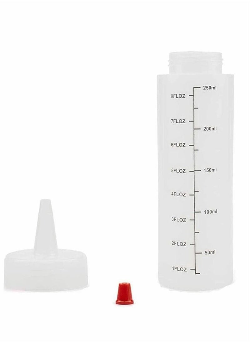SYOSI - Condiment Squeeze Bottles, 12 Pack 240 ML Plastic Squeeze Bottles With Red Tip Cap Tie Dye Bottles Empty Paint Squeeze Bottle For Ketchup, BBQ, Sauces, Syrup, Condiments, Dressings, Arts - Image 1