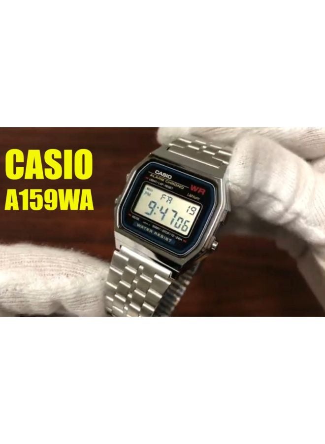 كاسيو ساعة يد رقمية للشباب طراز A159W-1 - قياس 33 مم - لون فضي للجنسين - Image 5