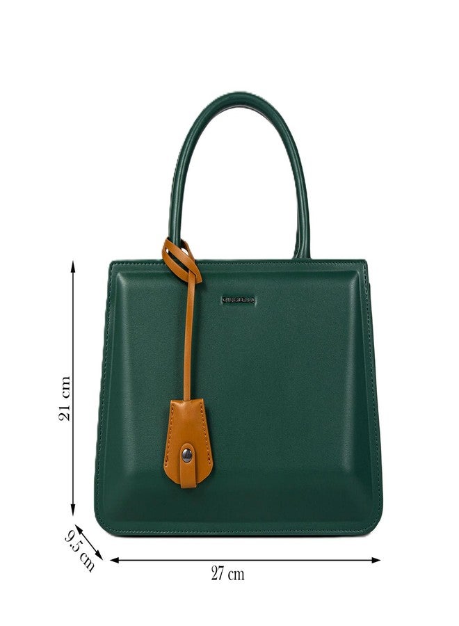CHRISBELLA Stylish Handbag for Women & Girls - Ladies Top Handle Satchel Bags - Elegent Faux Leather Purse with Small Wallet and Shoulder Strap (Green) - Image 3