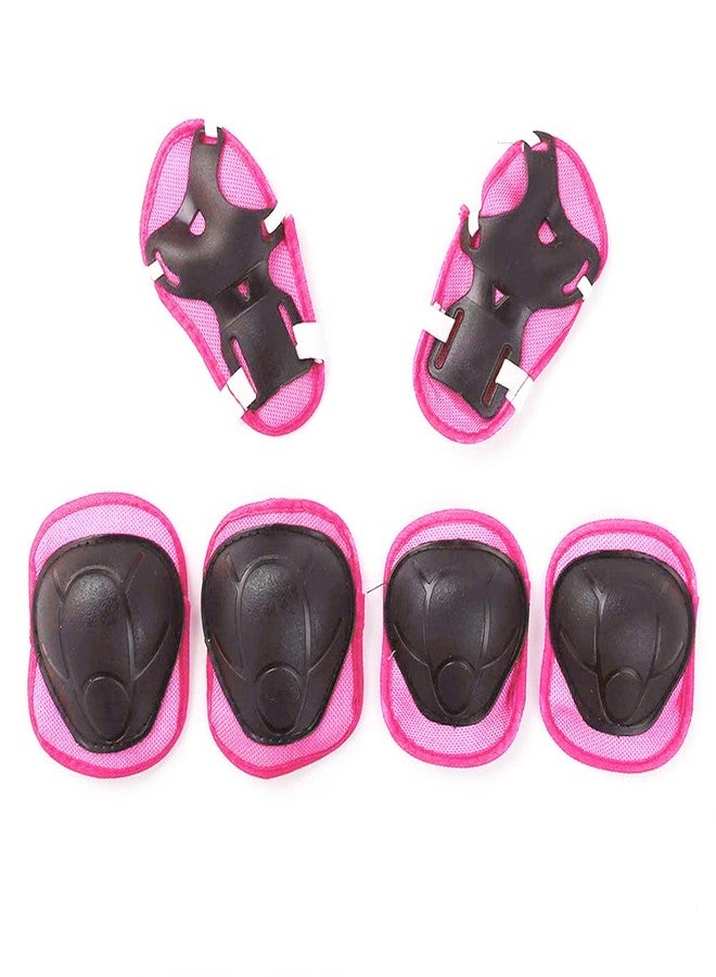 EMUKOEP 7pcs Kids Protective Gear with Adjustable Helmet Knee Pads Elbow Pads Wrist Pads for Roller Skates (Pink) - Image 2
