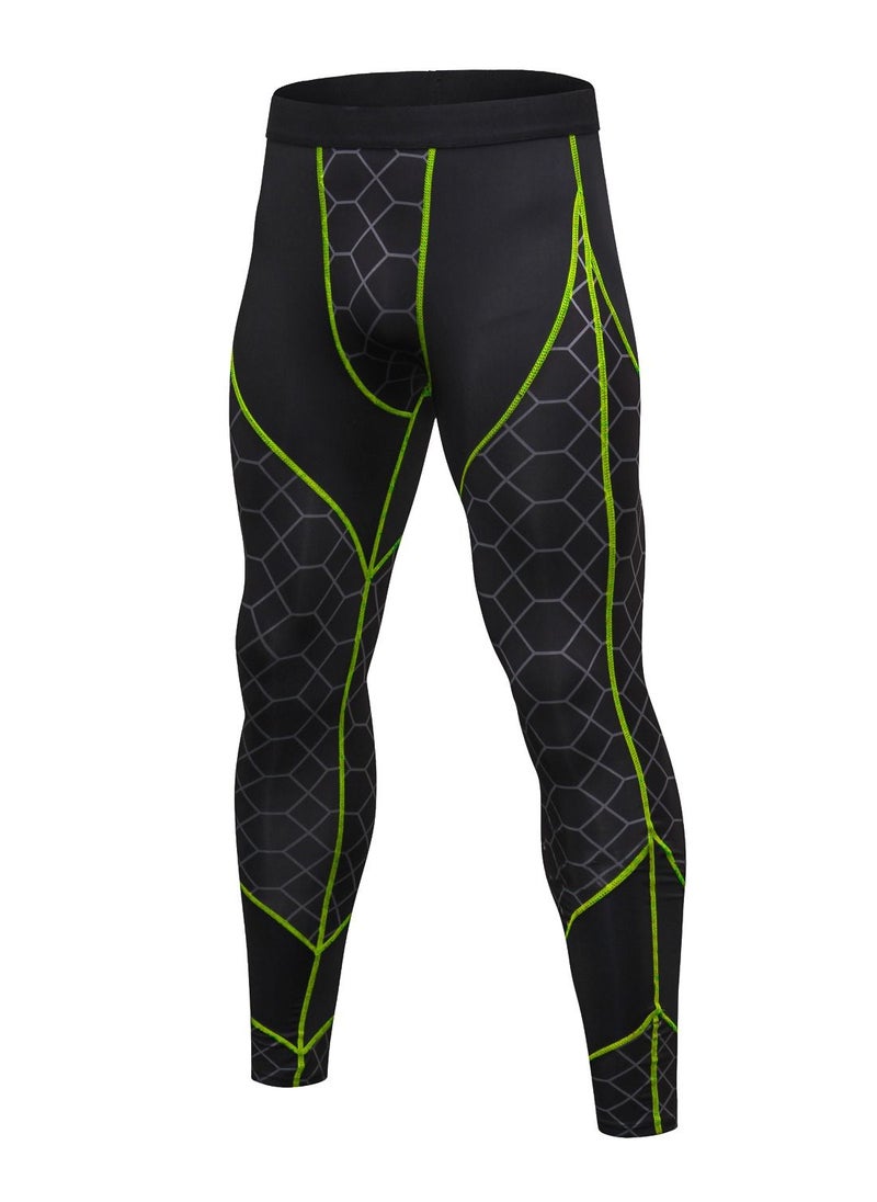 Loquat Men Quick Dry Breathable Elastic Running Trousers Grey/Green  - Image 1