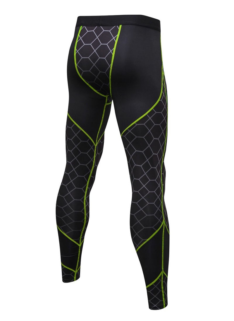 Loquat Men Quick Dry Breathable Elastic Running Trousers Grey/Green  - Image 2