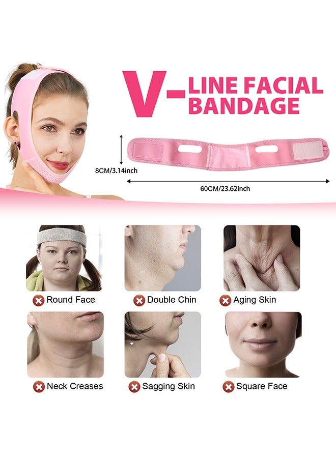 إليمي حزام تنحيف الوجه القابل لإعادة الاستخدام - قناع الخط V - مخفض الذقن المزدوج - رقعة الذقن - شريط شد الوجه - حزام الذقن - قناع التنحيف على شكل V لمنع الترهل - Image 3