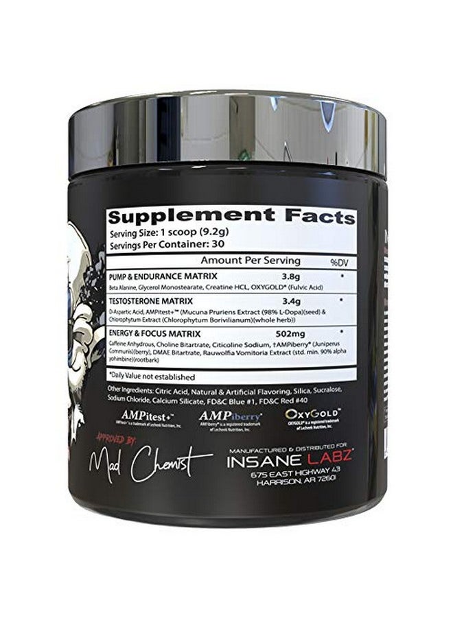 Insane labz - Insane Labz Psychotic Test, High Stim Testosterone Energy and Pump Boosting Pre-Workout Powder with DMAE Bitartrate, D Aspartic Acid, Creatine HCL and Glycerol Monostearate, 30 Servings, Grape - Image 1