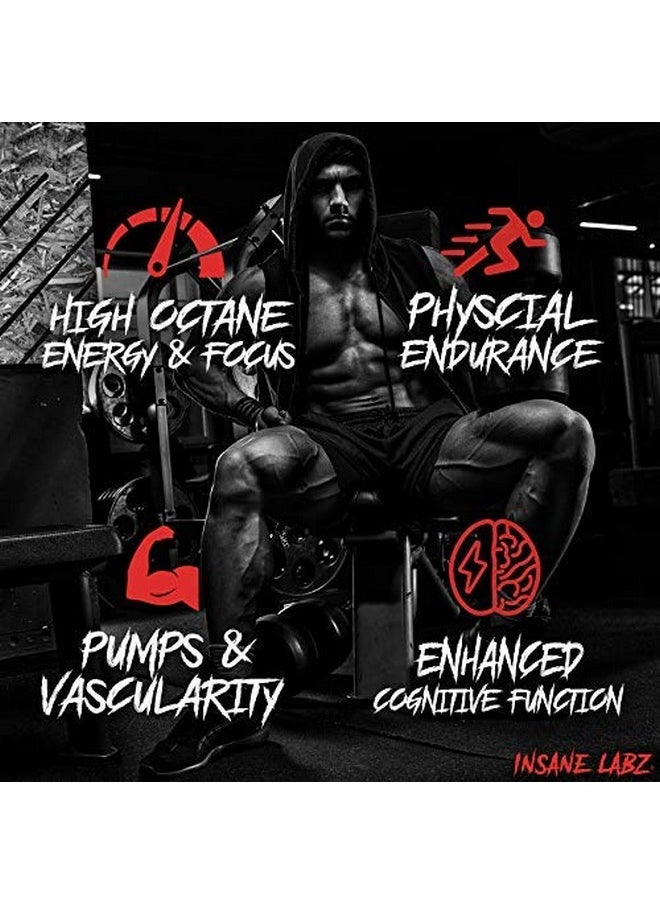 Insane labz - Insane Labz Psychotic Test, High Stim Testosterone Energy and Pump Boosting Pre-Workout Powder with DMAE Bitartrate, D Aspartic Acid, Creatine HCL and Glycerol Monostearate, 30 Servings, Grape - Image 1