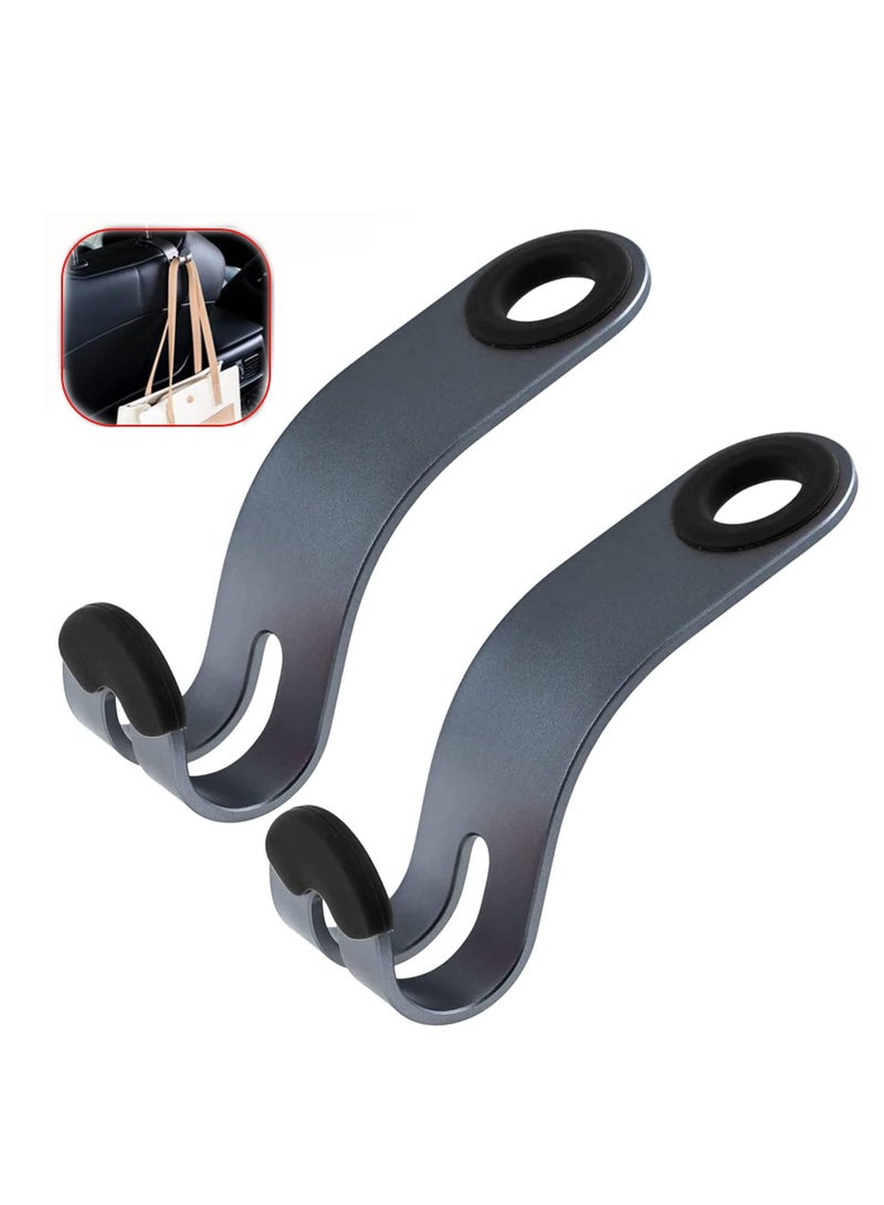 KASTWAVE Car Seat Headrest Hook 2 Pack Universal Vehicle Hooks for Purses and Bags Handbag Holder Strong and Durable Backseat Hanger Storage Organizer for SUV Truck (Black2)  - Image 1