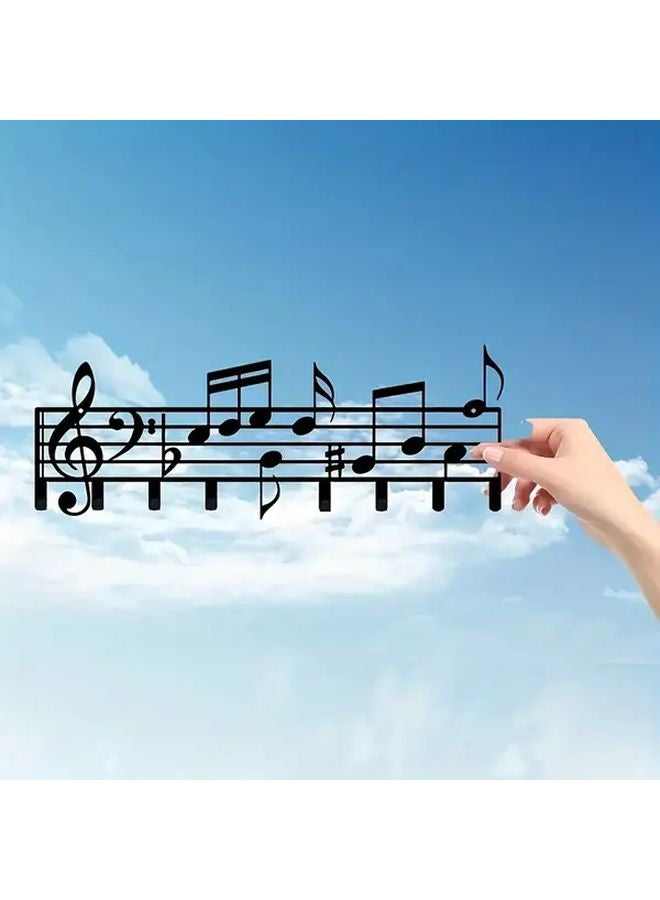 خطاف حائط معدني على شكل مفتاح موسيقى أسود للمفاتيح والمناشف وعشاق الموسيقى - Image 5