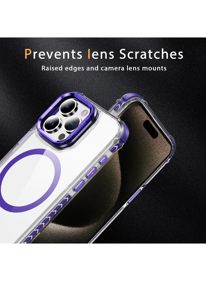 S-TOP Case For iPhone 15 Pro Rainbow Series Transparent MagSafe Lens Holder Phone Case - Image 4