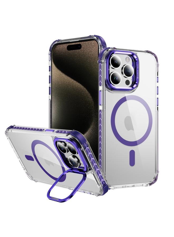 S-TOP Case For iPhone 15 Pro Rainbow Series Transparent MagSafe Lens Holder Phone Case - Image 1