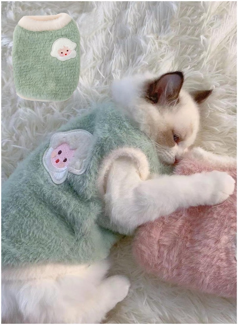 اعاره ملابس للقطط الخريفية والشتوية، سترة حرارية للقطط من سلالة راغدول، ملابس مخملية للحيوانات الأليفة، ملابس للكلاب والقطط الصغيرة، ملابس مضادة لتساقط الشعر للقطط الصغيرة - Image 1