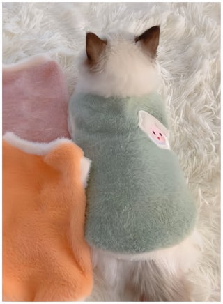Cat Clothes Autumn and Winter Ragdoll cat Thermal Vest Velvet pet Dog Clothes Kitten Kitten Anti-Shedding - view 2