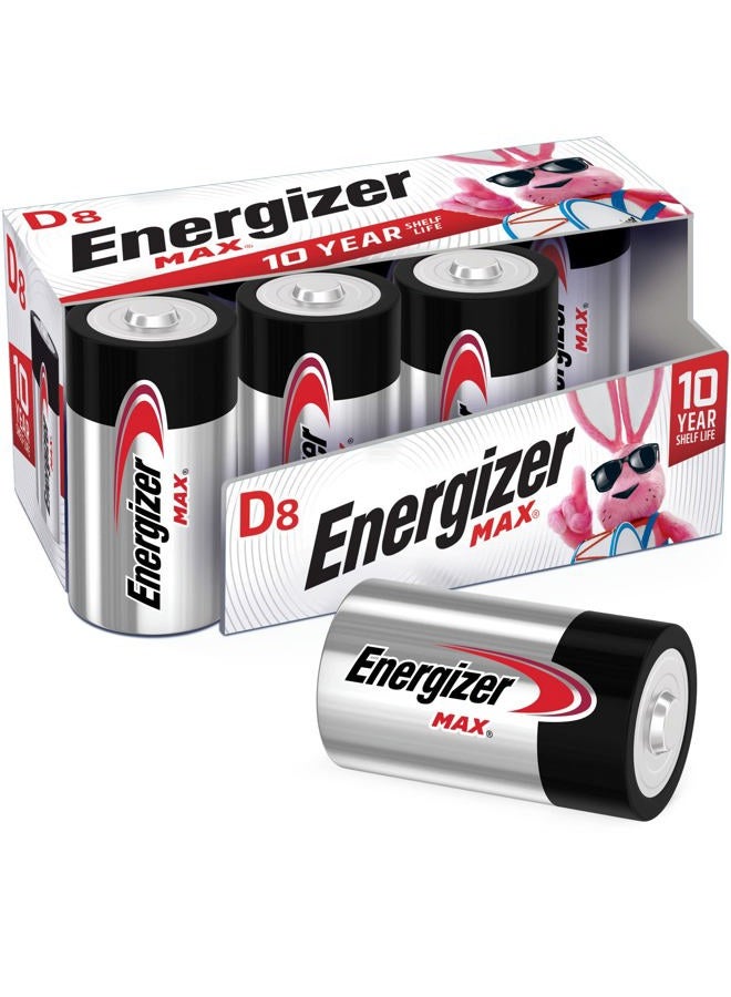 Energizer بطاريات D، بطارية خلوية D متميزة قلوية، 8 قطع - Image 1