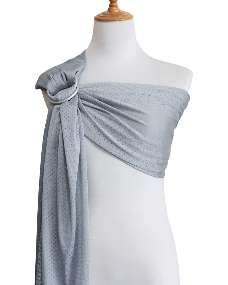 Vlokup Baby Water Ring Sling Carrier | Lightweight Breathable Mesh Baby Wrap for Infant, Newborn, Kids and Toddlers | Perfect for Summer, Swimming, Pool, Beach | Great for Dad Too Light Gray - Image 5