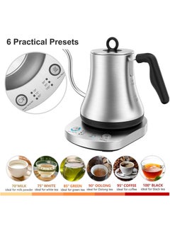 SINCHER Electric Gooseneck Coffee Kettle with Temperature Control - 0.8L Stainless Steel Tea & Coffee Pot - 1000W Fast Heating, Auto Shut-Off Protection  - Image 5