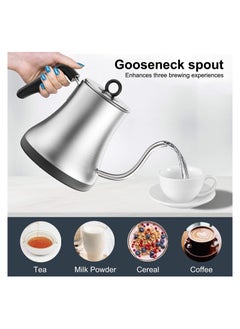 SINCHER Electric Gooseneck Coffee Kettle with Temperature Control - 0.8L Stainless Steel Tea & Coffee Pot - 1000W Fast Heating, Auto Shut-Off Protection  - Image 2
