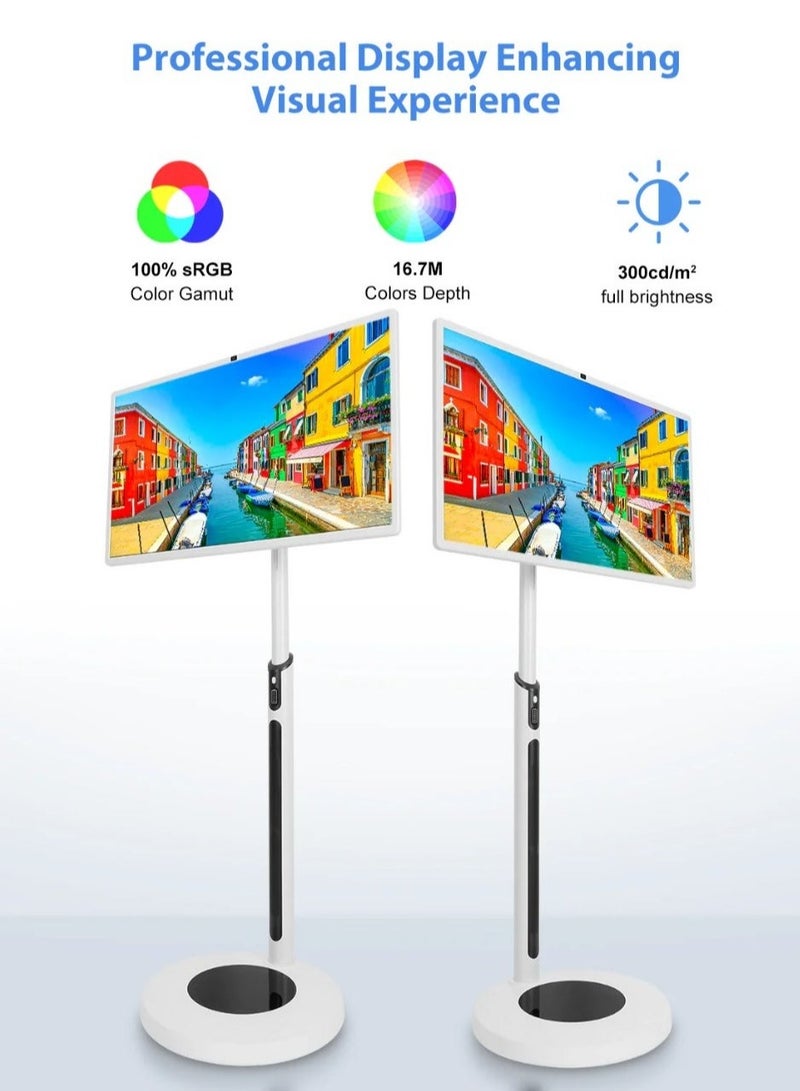 Smart screen portable 24-inch Andriod Display with 10-Point Multi-Touch 6GB RAM 128G HDMI/USB FHD Screen 1920p, Webcam with Build-in Camera, 7-8 Hours, Remote Control and Long Battery Life All-in-One Touch Screen for Home, Office, and Conference Use with Integrated Android & Camera Portable Long Battery  - Image 3