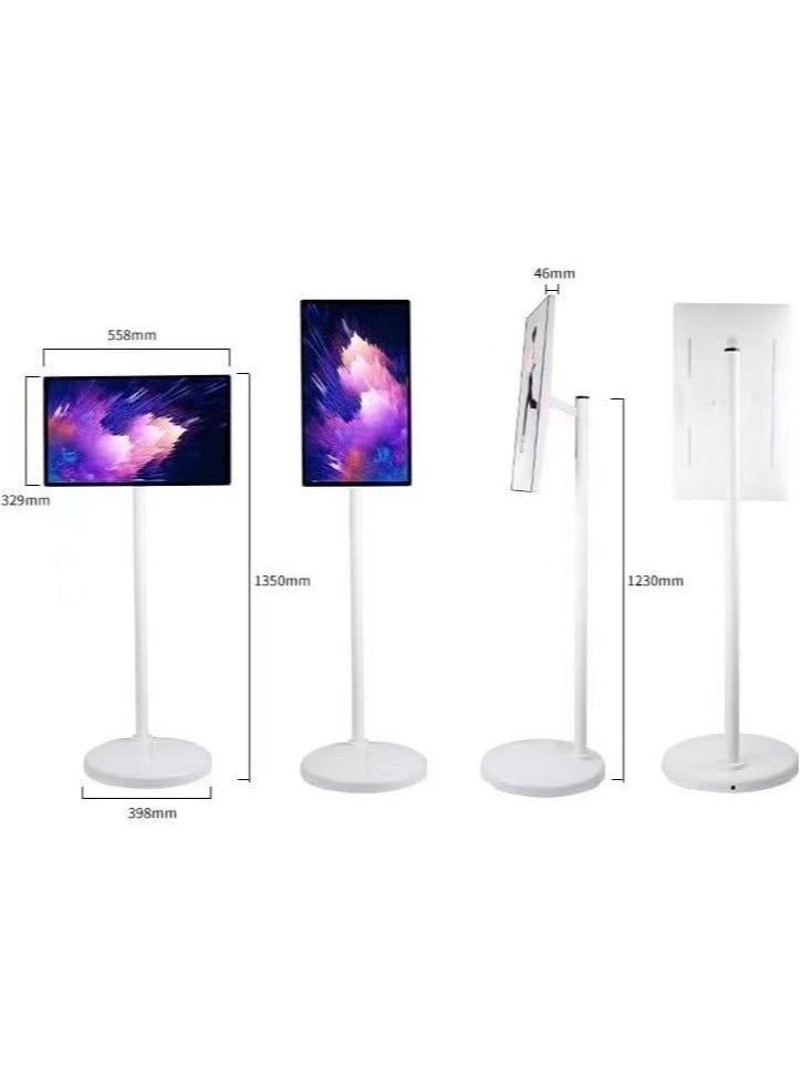 Smart screen portable 24-inch Andriod Display with 10-Point Multi-Touch 6GB RAM 128G HDMI/USB FHD Screen 1920p, Webcam with Build-in Camera, 7-8 Hours, Remote Control and Long Battery Life All-in-One Touch Screen for Home, Office, and Conference Use with Integrated Android & Camera Portable Long Battery