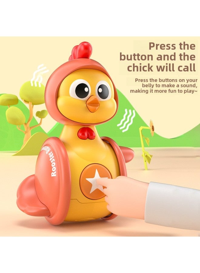 Moe Chicken Tumbler Pressing Inertia Sliding Driving Rotatable Baby Crawling Parent-child Interactive Toy Stall Wholesale-Specifications:(opp Bag) Cute Chicken Tumbler - Random Color  - Image 3