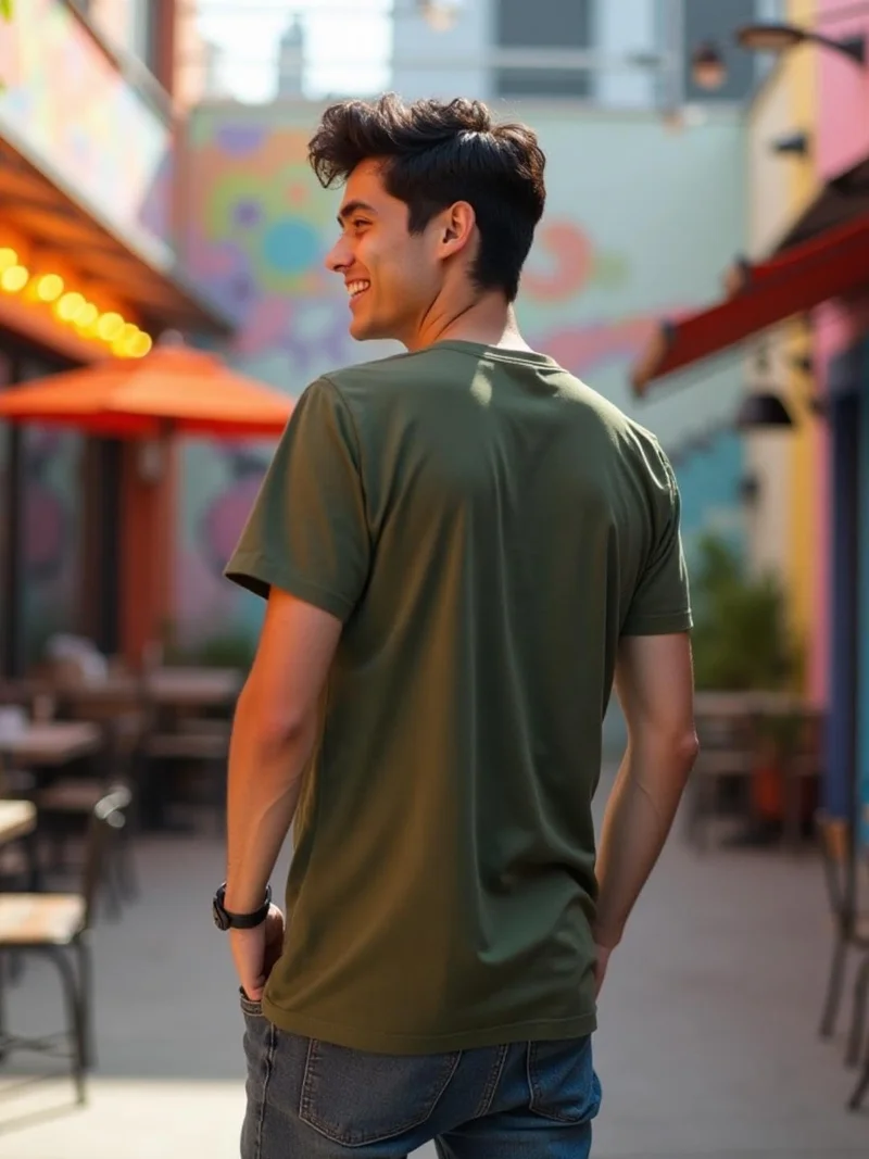 Nobero  Men's Olive Green Cotton T-Shirt for Men for Men | Best Price UAE